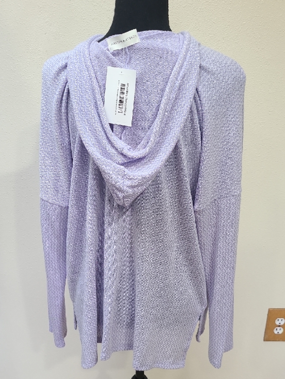 Lovely Melody Lavender Knit Hooded Top NWT - Picture 4 of 7